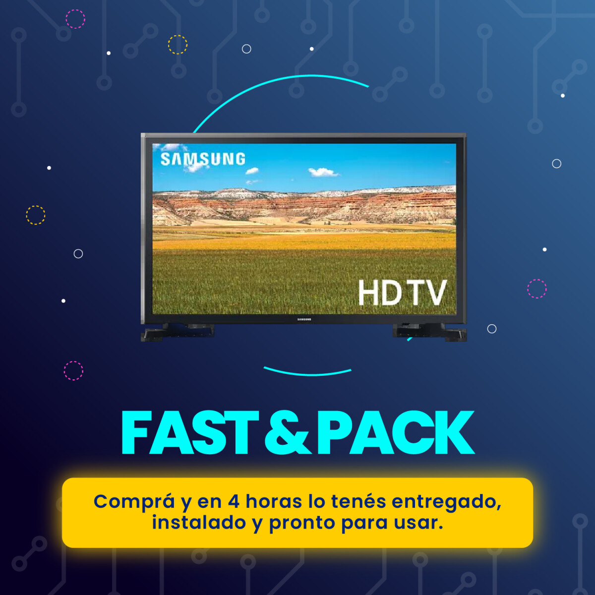 Fast&Pack Smart TV Samsung 32" UN32T4310 + Instalación 