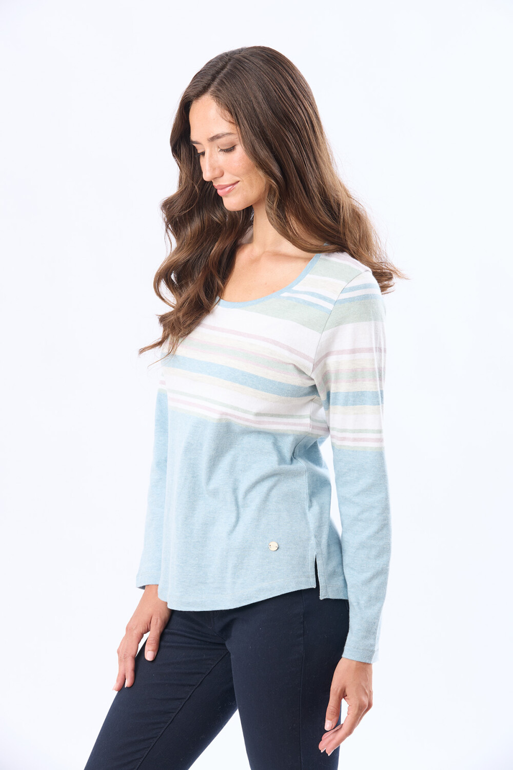 REMERA RAYADA Pistacho