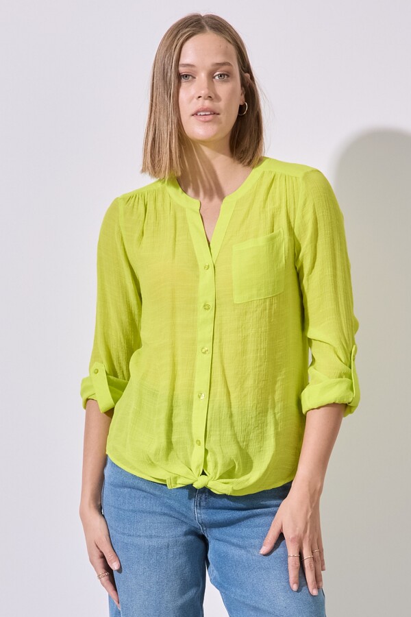 Blusa Nudo Botones AMARILLO