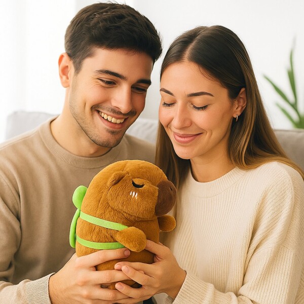 Peluche Capibara Carpincho Capibara Con Mochila De Tortuga Variante capibara con tortuga