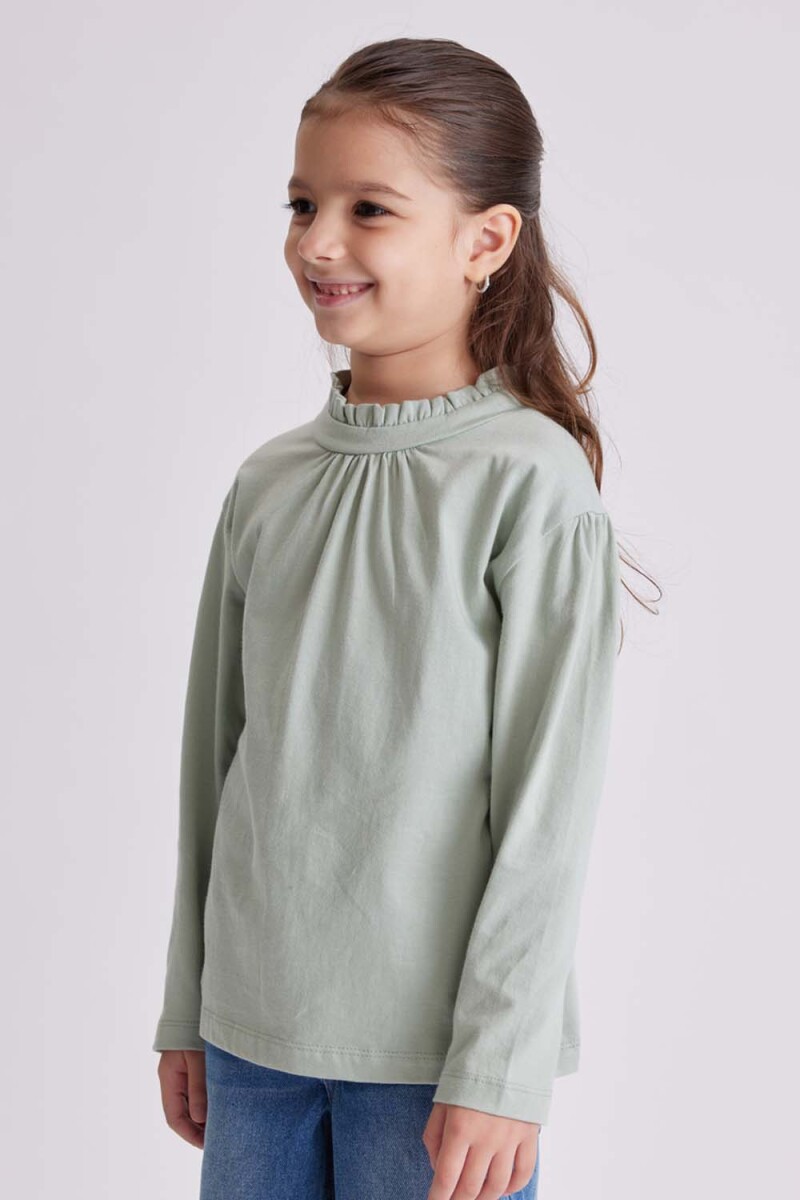 Remera manga larga frunces Verde