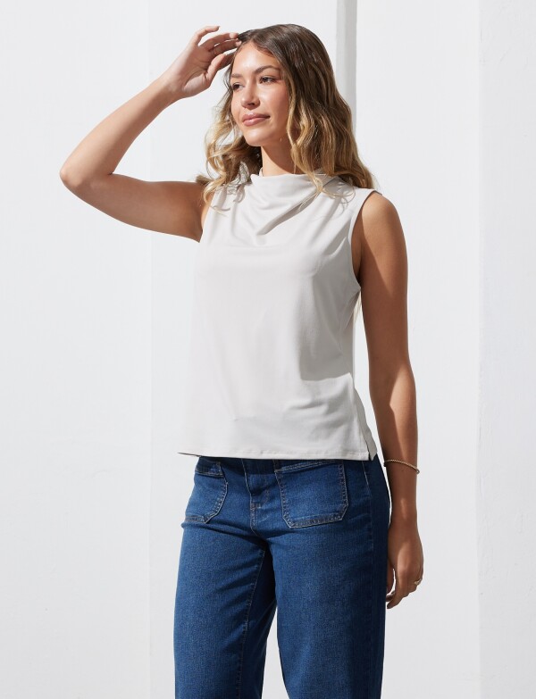 Blusa Cuello Volcado BEIGE CLARO