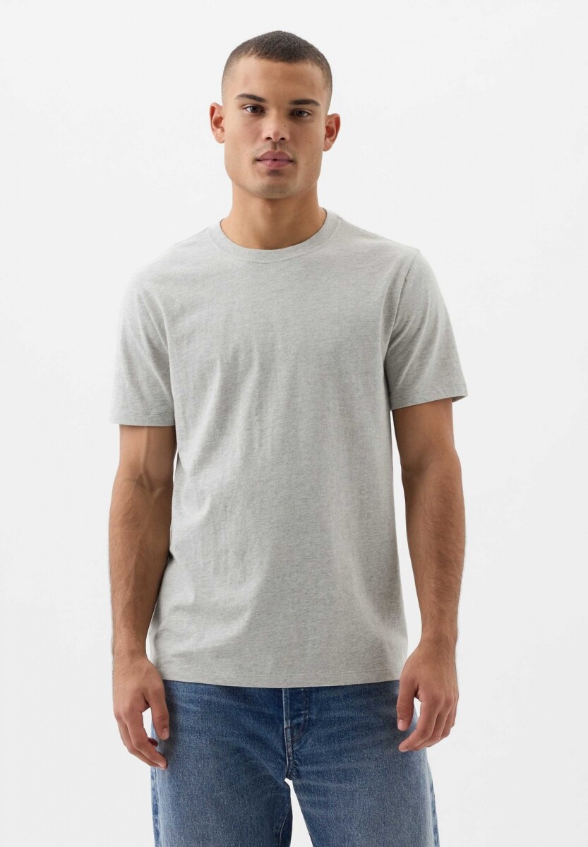 Remera Básica Cuello Redondo Hombre - Heather Grey 