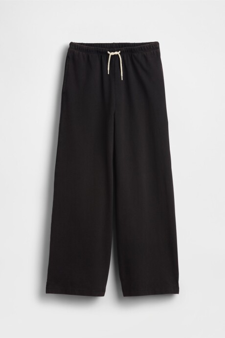 Pantalón Deportivo Wide Leg Niña Washed Black