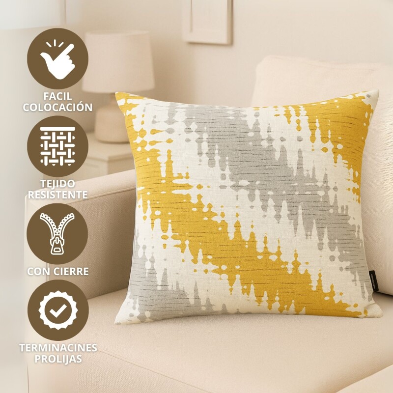 Set Almohadón con Relleno 43 x 43 cm RAYAS MOSTAZA