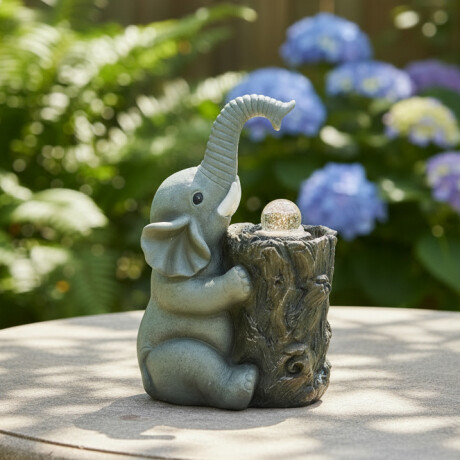 Fuente De Agua Elefante Sentado C/ Esfera Fuente De Agua Elefante Sentado C/ Esfera