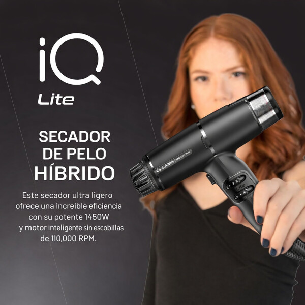 Secador De Pelo Gama Profesional Iq Lite 1600w NEGRO