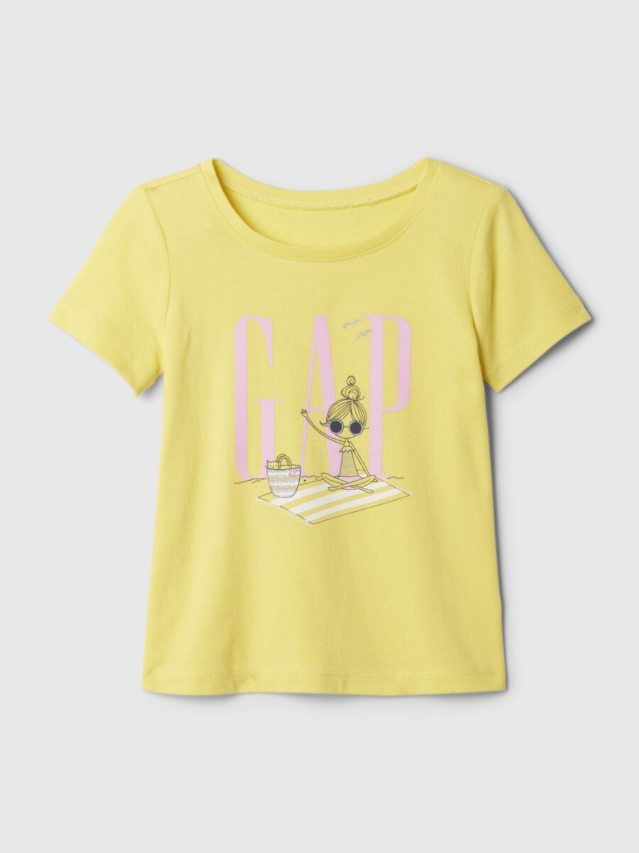 Remera Logo Gap Toddler Niña - Aurora Yellow 