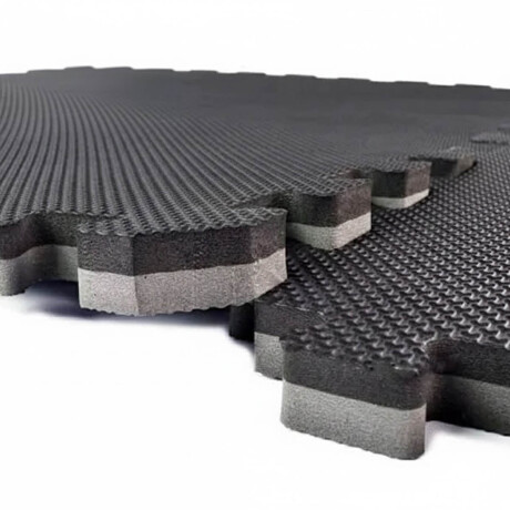 Piso Goma Eva Tatami Encastrable 1mx1mx3cm Gimnasio Negro/Gris