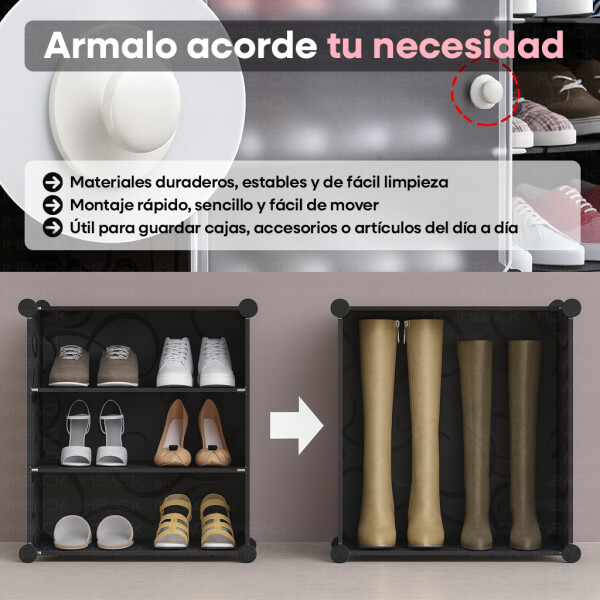 Zapatera Organizador Ropero Estanteria Con Puertas Zapatos Imback PLC001 Negro Zapatera Organizador Ropero Estanteria Con Puertas Zapatos Imback PLC001 Negro
