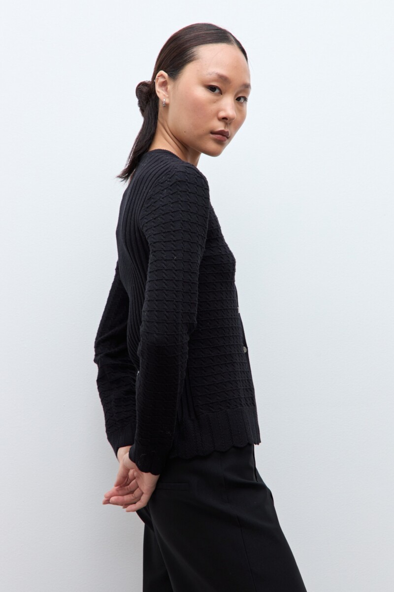 Cardigan estructuras negro