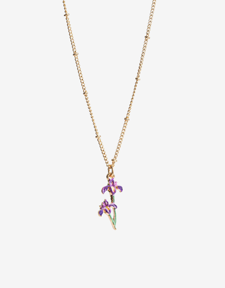 Cadena Corta con Dije Color Cadena Corta Con Dije Flor Cáncer - Dorado