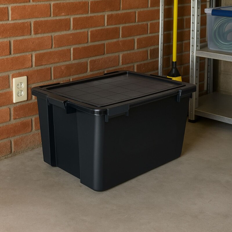 Caja organizadora 80lts con 6 trabas NEGRO