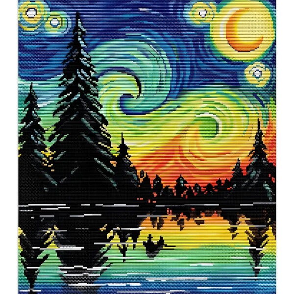 KIT DIAMANTE 5D Varios Diseños Diamant Art Atrix ® Variante Diseño Colores Van Gogh