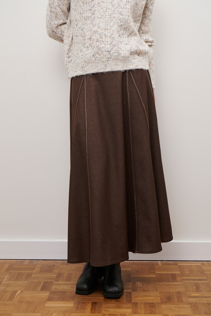 FALDA JEAN TEXTIL MARRON