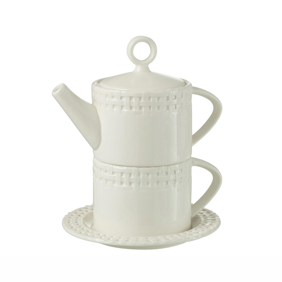 TETERA C/TAZA - CERAMICA BLANCO SUZIE 