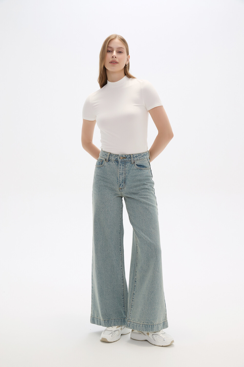 Pantalon Melvara Celeste Grisaceo