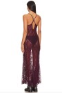 A LITTLE LACE MAXI SLIP Bordo