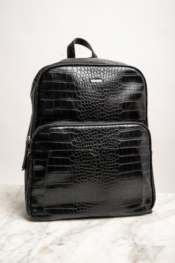 Mochila Maxi Croco Negro