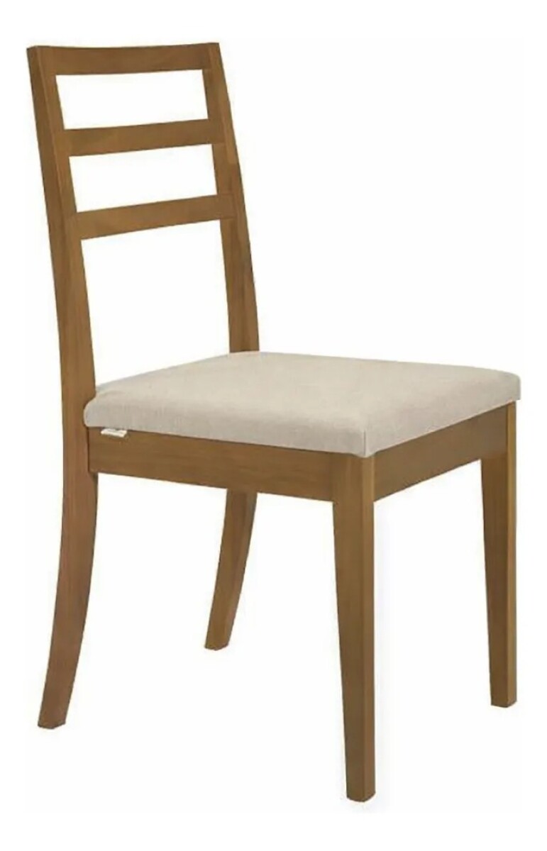SILLA BAJA - MADERA CLARA - TAPIZADO TELA BEIGE 