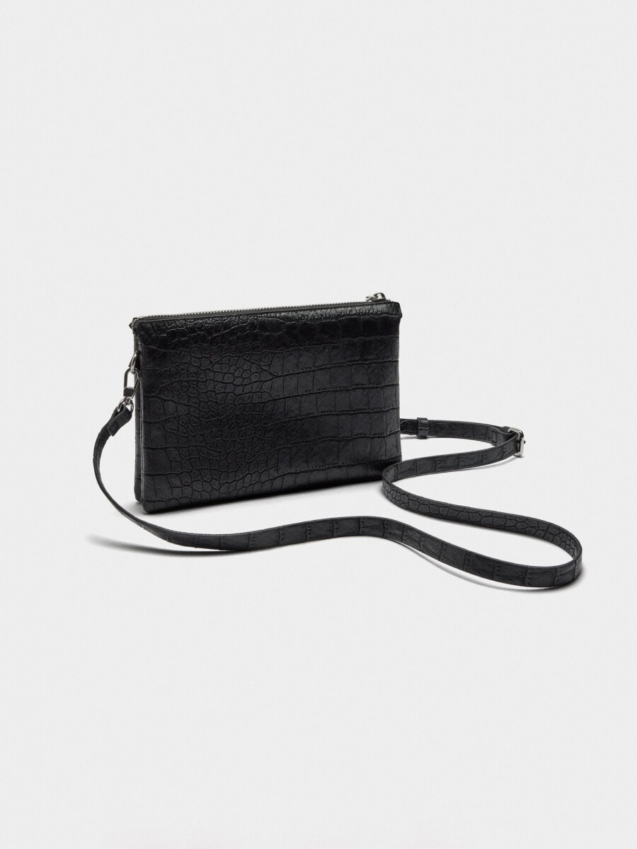Bolso Bandolera Con Grabado Animal negro