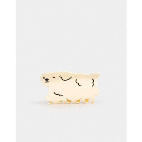 Broche Acrílico Animalito Blanco Crudo