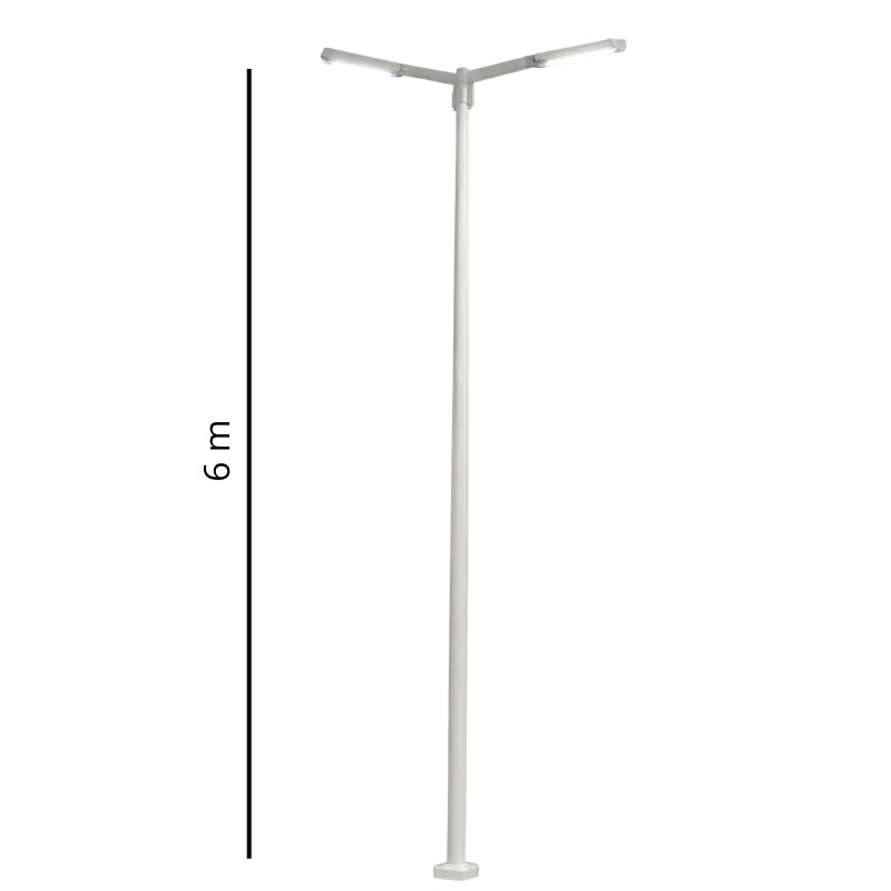 Columna 6mt con dos Brazos Blanca Columna 6mt Con Dos Brazos Blanca