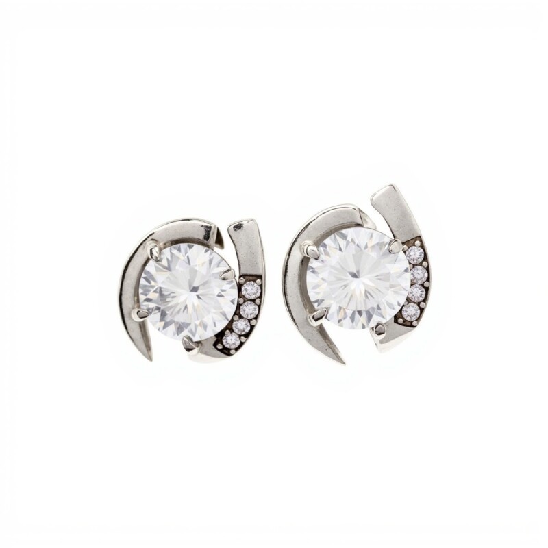 Caravanas Vintage con Piedra-Plata 925-Piedra Zirconia-CA3008 conpiedra