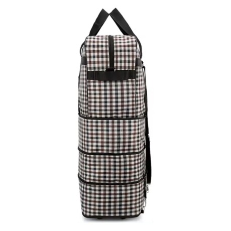 Bolso de Tela Gigante con 5 Ruedas 90x50x30cm Marrón y negro