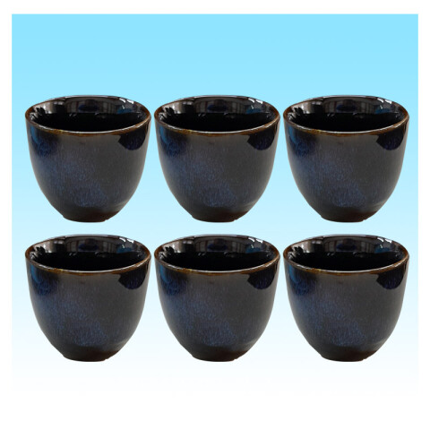 Taza de cerámica azul sin asa 6x6,6cm Taza De Cerámica Azul Sin Asa 6x6,6cm