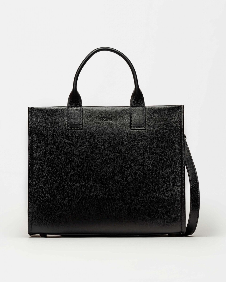 Cartera de mano Capri en cuero vegetal liso - Negro 
