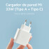 Cargador Xioami Mi 33w Tipo A + Tipo C CARGADOR XIAOMI MI 33W USBC USBA