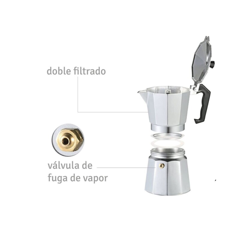 Cafetera italiana de alumino 12 tazas Cafetera italiana de alumino 12 tazas
