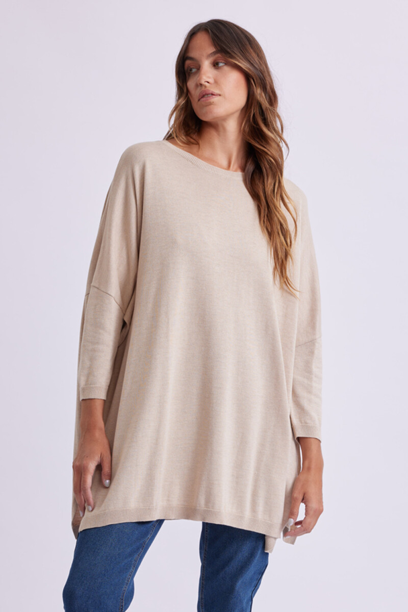 Buzo de punto oversize Beige Melange