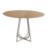 MESA COMEDOR REDONDA - BASE BLANCA - MADERA EUCALIPTO MESA COMEDOR REDONDA - BASE BLANCA - MADERA EUCALIPTO