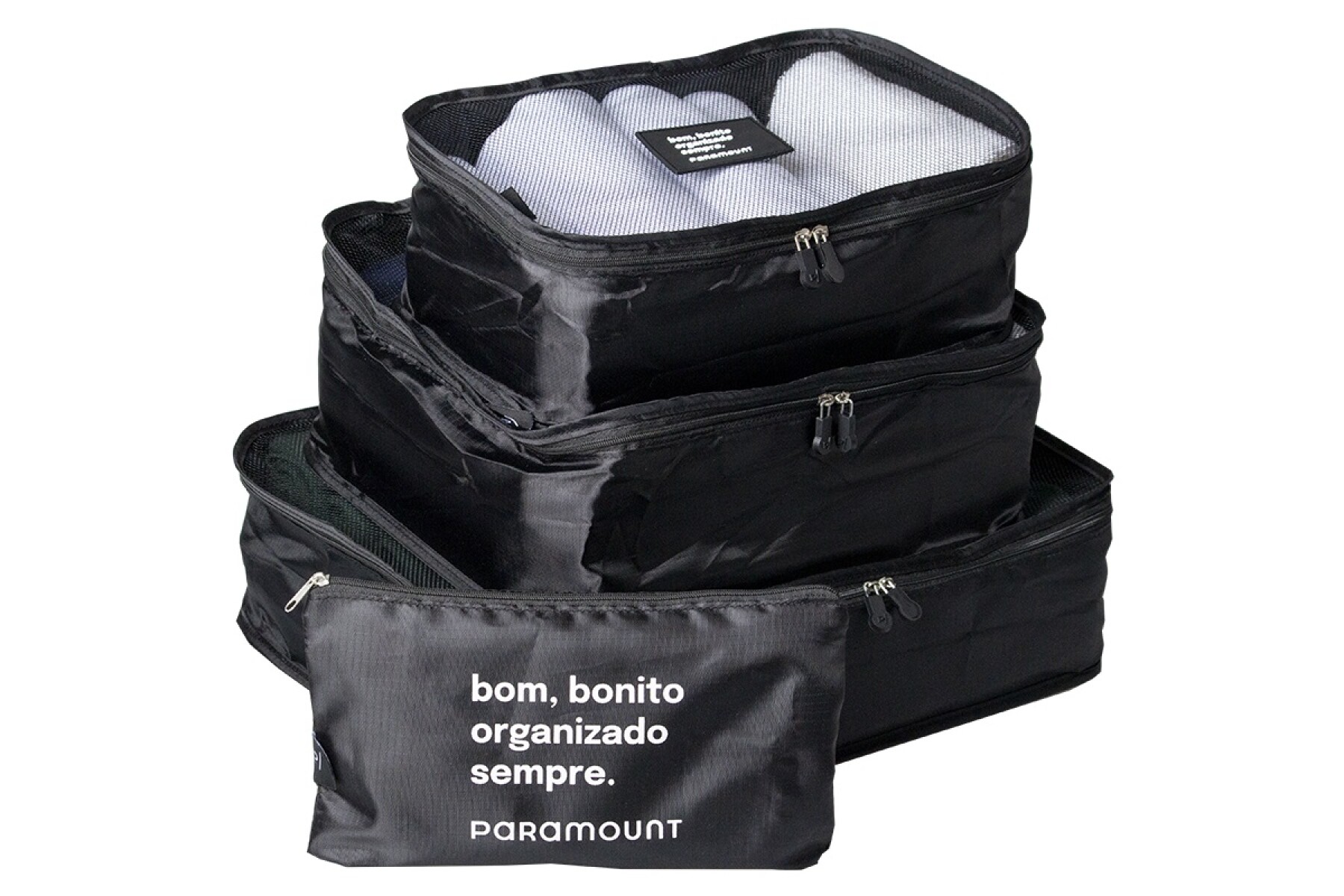 ORGANIZADORES PARA MALETA DE VIAJE KIT CON 4 PIEZAS NEGRO 