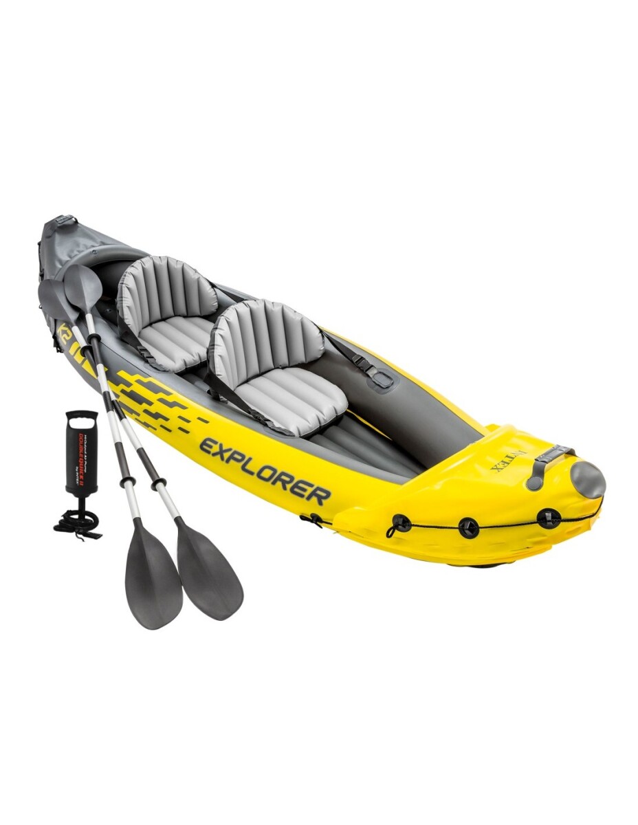 INTEX KAYAK DOBLE INFLABLE EXPLORER K2 + REMOS + INFLADOR 