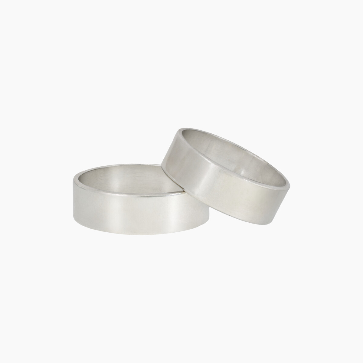 Par De Alianzas En Plata 925 Modelo Cinta 