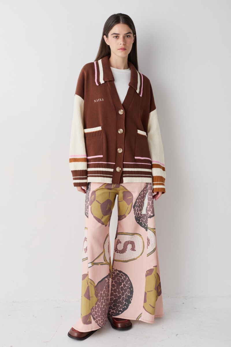 PANTALON WIDE XL PRINT TEAM Macros Rosa