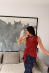 Top Rosette Rojo