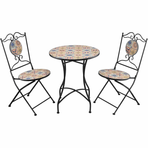 Juego de Mesa y Sillas Bistró Mediterráneo | Azulejos Decorativos para Interior y Exterior Juego de Mesa y Sillas Bistró Mediterráneo | Azulejos Decorativos para Interior y Exterior