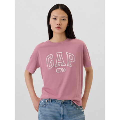 FRCH SS ORGANIC VINTAGE TEE LOGO LILAS PINK 16-1708 TCX