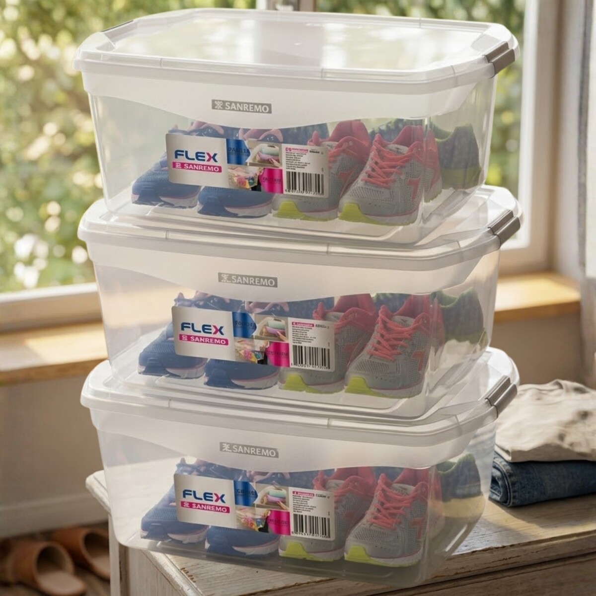 Set x3 Caja organizadora 48 lts - TRANSPARENTE 