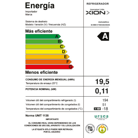 heladera refrigerador frío seco 246 litros WHITE