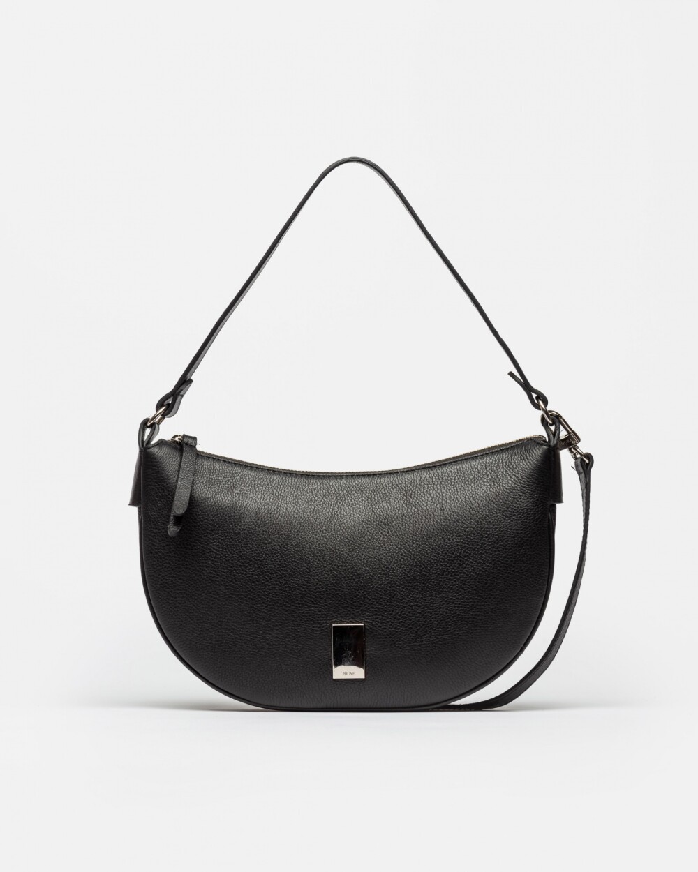 Cartera al Hombro Lua En Cuero Graneado Negro