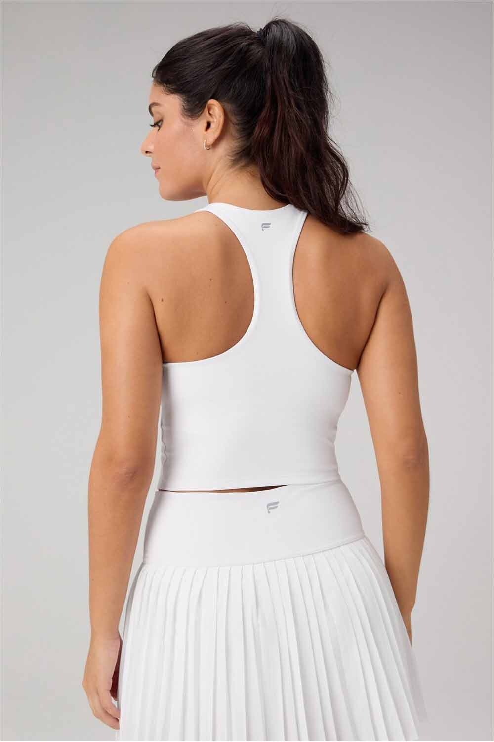 Tank Anywhere Cropped Built-In Bra Tank Mujer Classic White