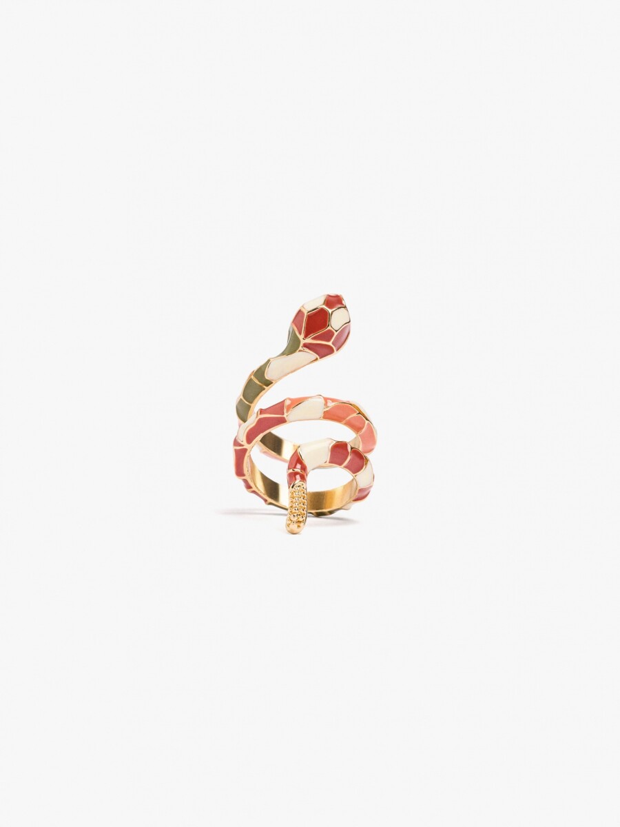 Anillo Cobra Con Esmalte multicolor