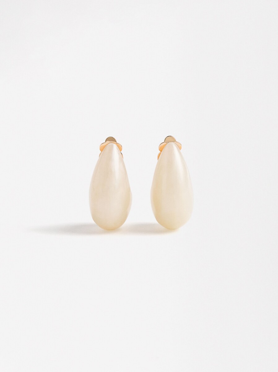 Pendientes De Gota De Resina - beige 