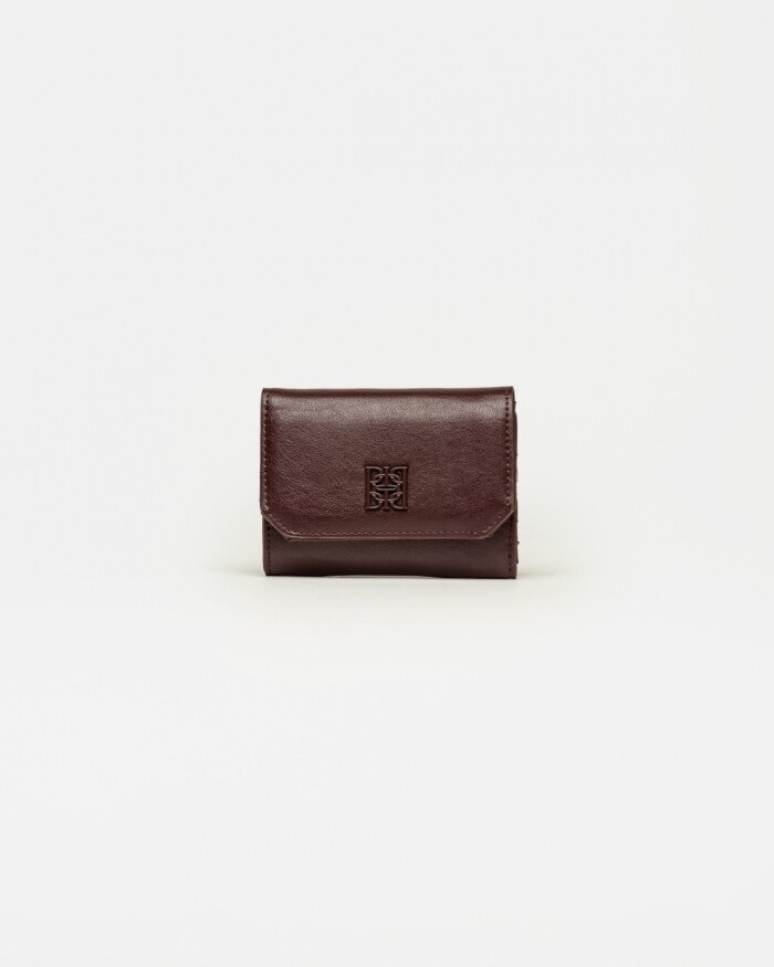 Billetera P&P en efecto cuero Bordeaux