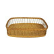 Bandeja cesto rectangular decorativo bambú 35x22x8 cm NATURAL